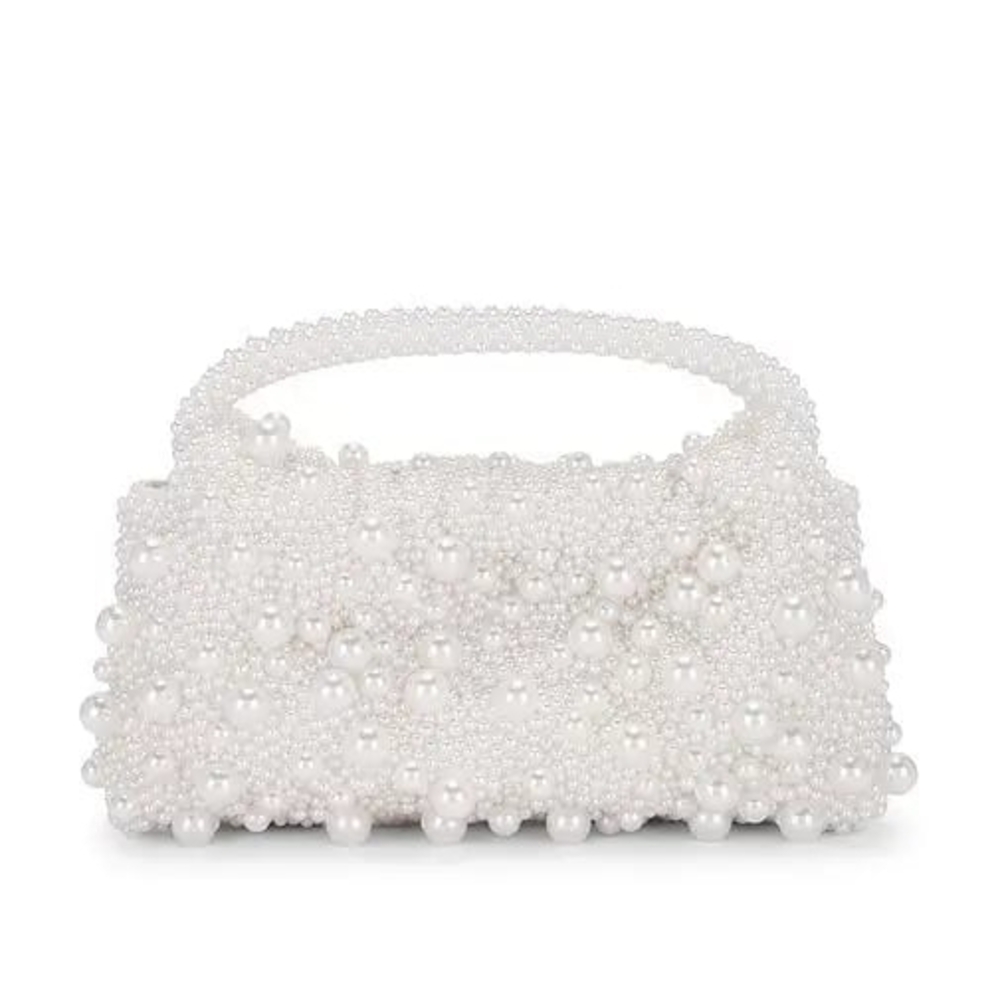 NWT Jonathan Simkhai Pearl-Embellished White Ellerie Clutch